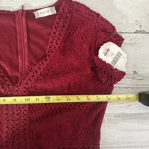 Altar'd State Mariska Brick Red Lace Semi-Sheer Embroidered Maxi Dress Womens L - Picture 10 of 14